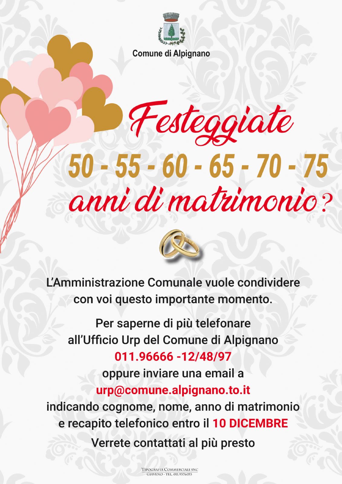 50° anniversario di matrimonio invito digitale per WhatsAppp